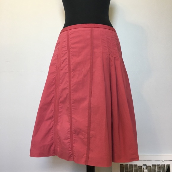 2000s Elevenses Anthropologie Pink Pleated Midi Skirt, 6 - Picture 3 of 14